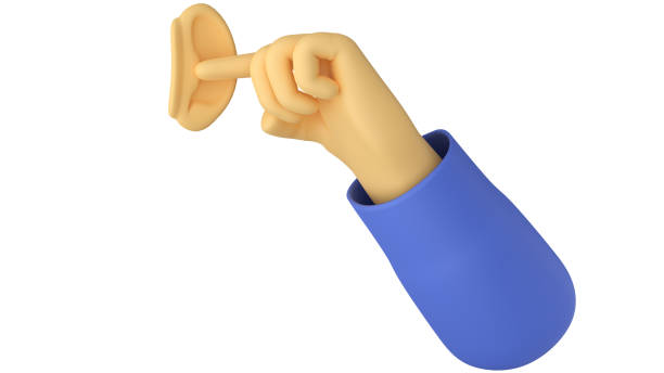istock A Cartoon 3D Hand Closing Ear 1344899509