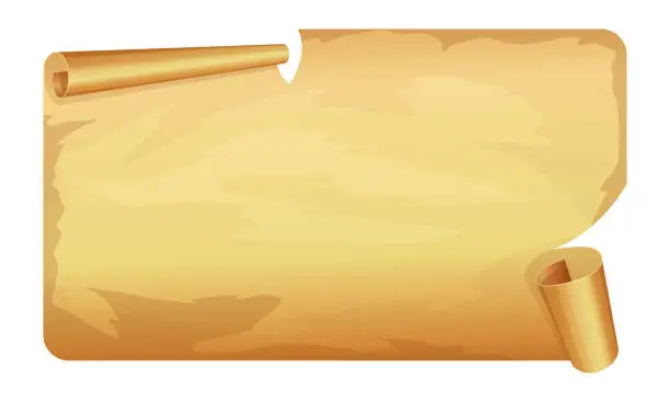Vector illustration of Big golden scroll of parchment