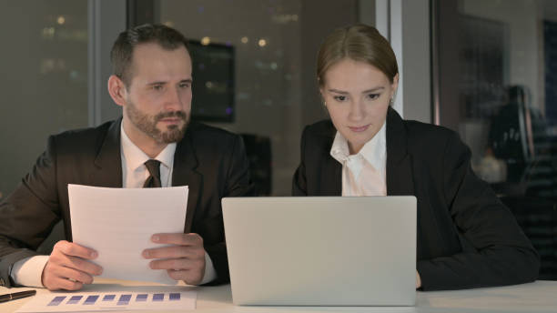 istock Executive Business people Working on Laptop at Night 1344902531