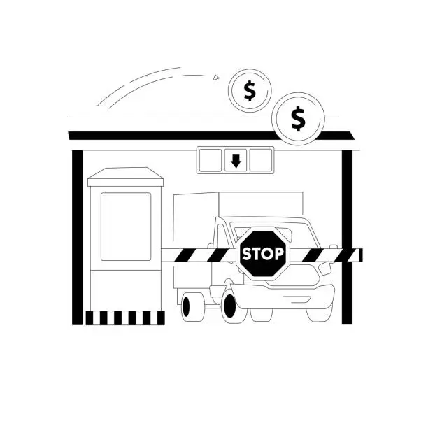 Vector illustration of Toll road abstract concept vector illustration.