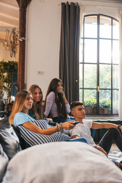 istock Teenagers watching TV 1344908976