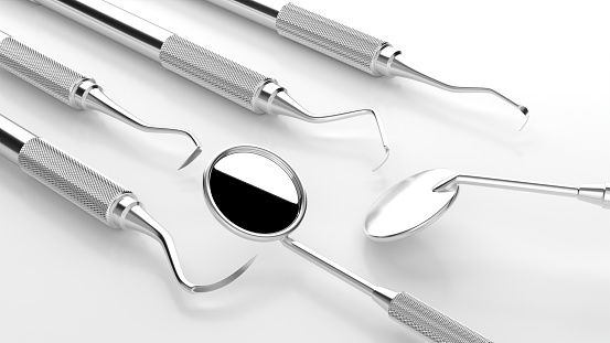 3D rendering of tools used for tartar removal