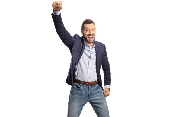 istock Excited young man gesturing happiness 1344909261