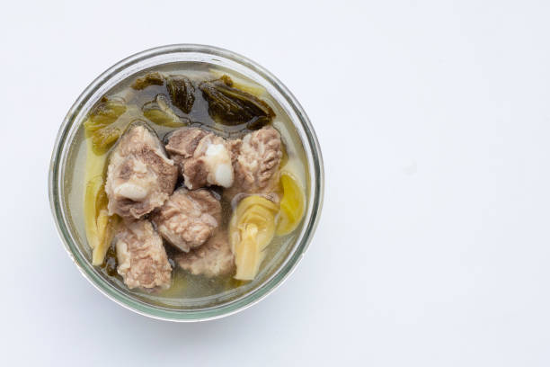 istock Pork rib soup with pickled cabbage or mustard greens 1344909740