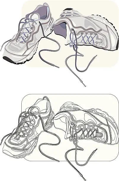 Vector illustration of sneakers_old