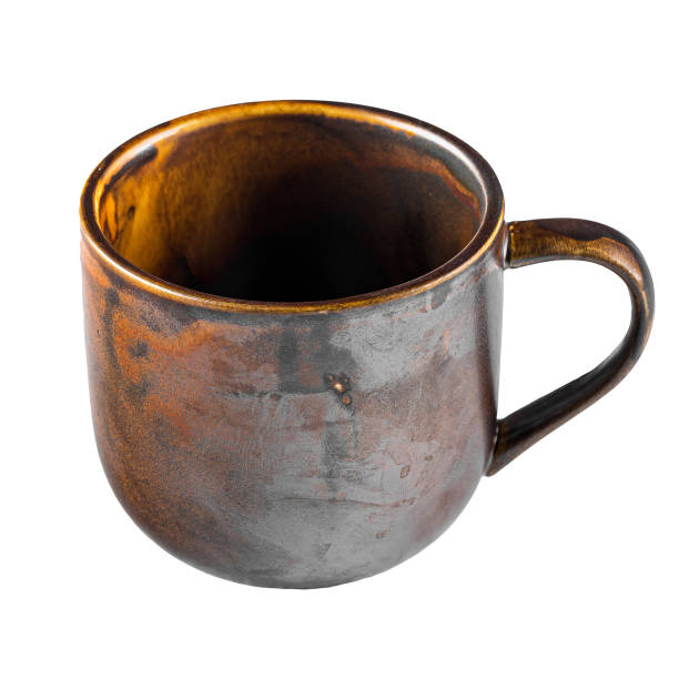 istock Isolated ceramic trendy cosy tea mug on a white 1344917616