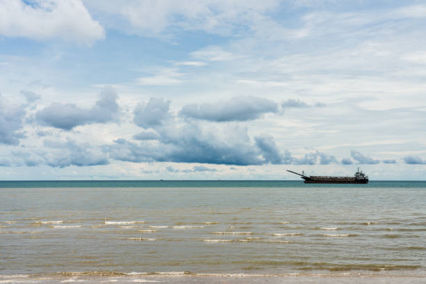 Landscape sea beach with cloudy sky at Pattaya, Thailand