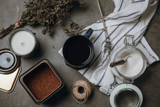 istock Flat lay photo of items for making coffee. 1344924224