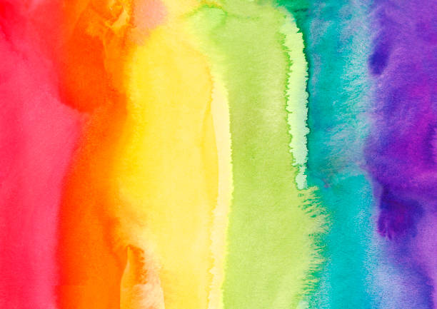 istock rainbow hand-drawn watercolor. beautiful background of spreading and transitions of paint. LGBT community support. Human rights. LGBTQ. flat illustration. 1344924531