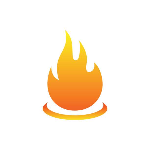 ilustrações, clipart, desenhos animados e ícones de modelo de design de ilustração de estoque vetorial do ícone de chama de fogo. - fire backgrounds oil industry bonfire
