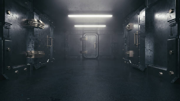 istock Secret room in an underground bunker 1344927521