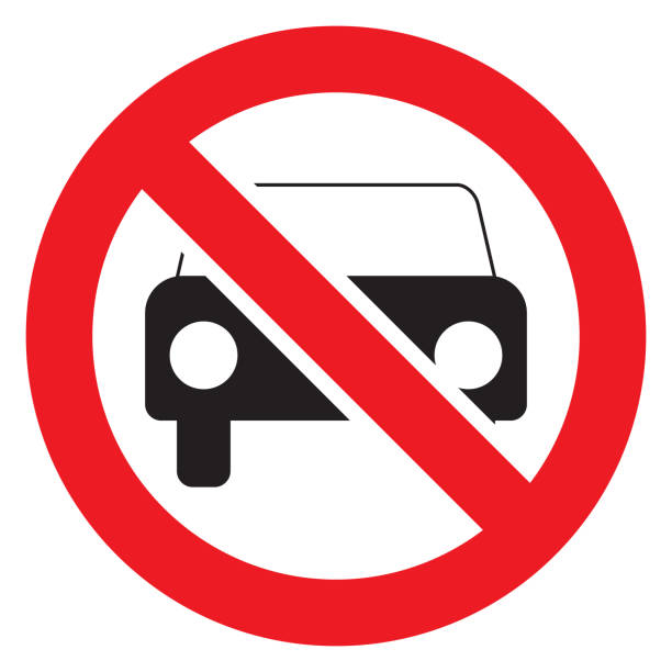 istock No car or no parking traffic sign, prohibit sign, vector illustration 1344928702