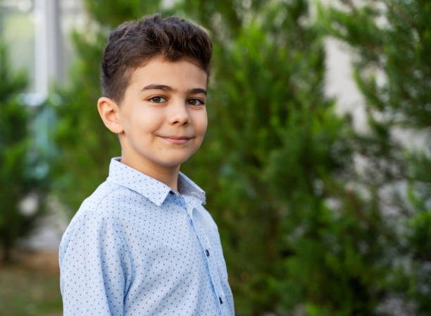 Cute little boy portrait at park