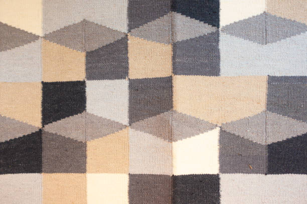 textura y fondo de alfombra multicolor. - blue carpet rug fiber fotografías e imágenes de stock