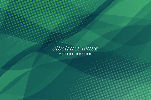 Abstract Green waves vector background stock illustration