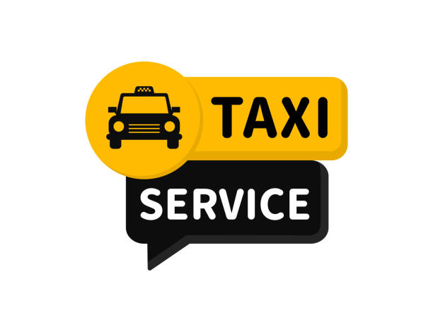 Taxi service icon. Public transport design. Stylish logo. Vector illustration. EPS 10 Taxi service icon. Public transport design. Stylish logo. Vector illustration. EPS 10 taxi logo background stock illustrations
