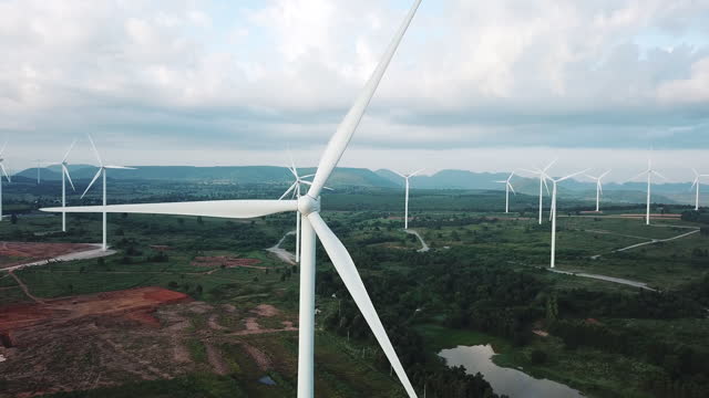 Wind turbine aerial view
