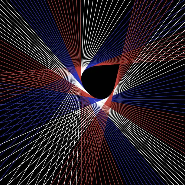 Vector illustration of Lines in american colors rotating, forming matrix