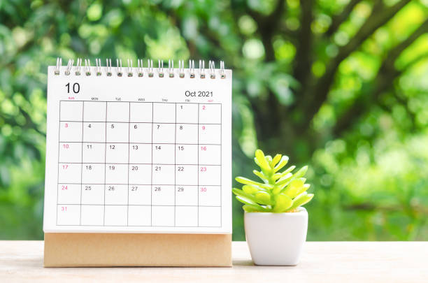 istock October 2021 Calendar desk for organizer to plan 1344946630