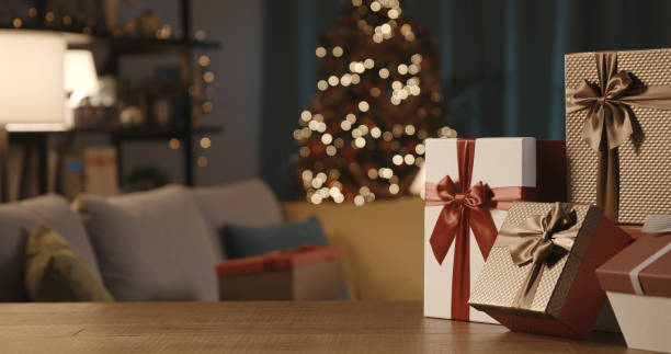 istock Home interior with Christmas gifts 1344946889