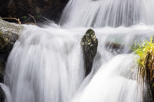 Slow shutter image of wild mountain stream