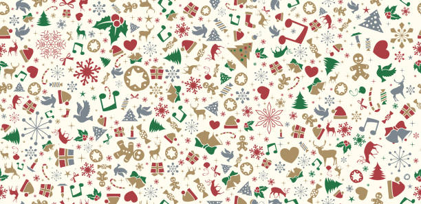 ilustrações de stock, clip art, desenhos animados e ícones de christmas snowflake background. seamless pattern. line  snowflakes - christmas tree dirty winter grunge