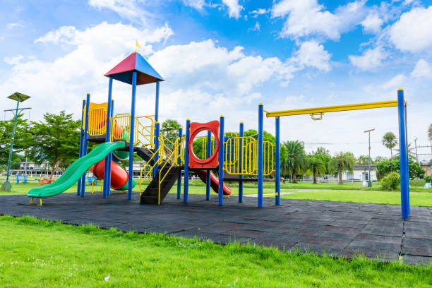 istock Colorful playground on yard in the park. 1344951013