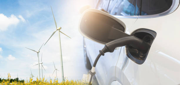 istock Electric car charging in power station. 1344951039