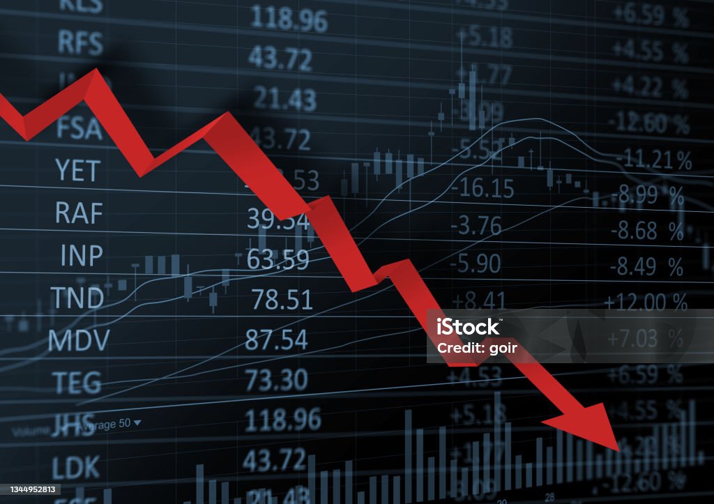 Display of Stock market quotes The fall of stock market quotes New York Stock Exchange Stock Photo