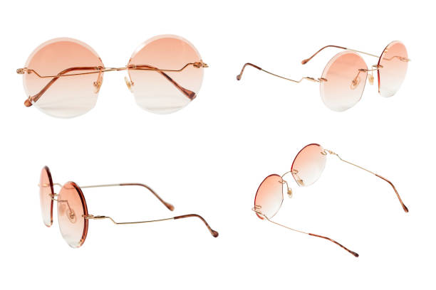 istock Round summer sunglasses isolated on a white background. 1344960520