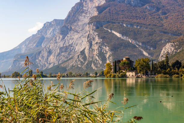 istock Toblino castle at dolomite mountains in Italy. 1344961491
