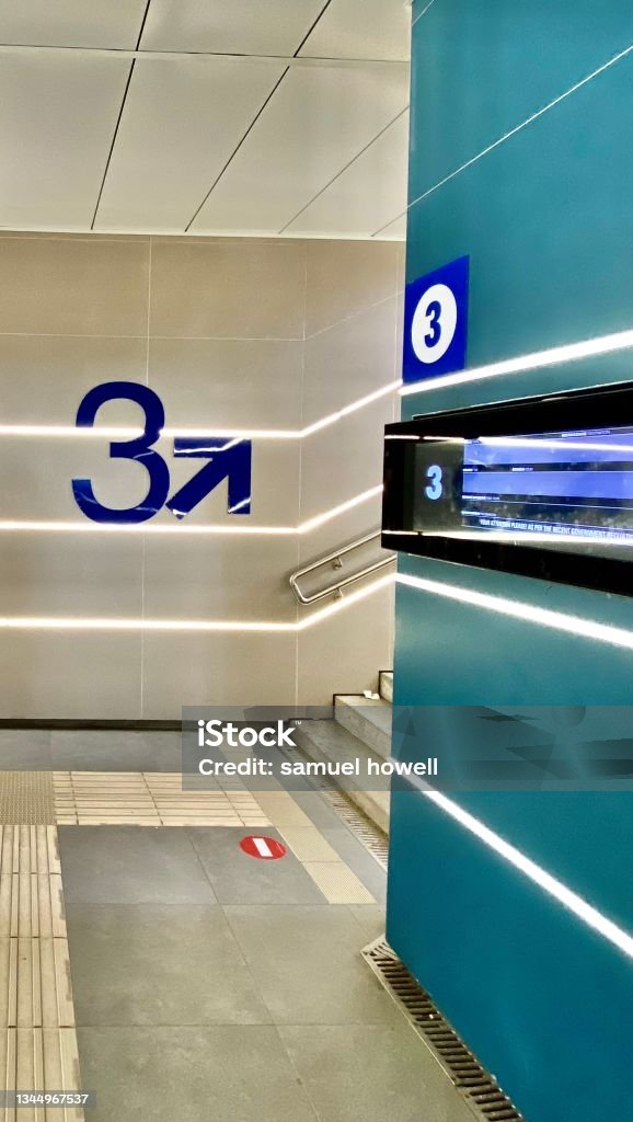 the trenitalia platform # 3 at monterosso al mare train station, la spezia, italy. trekking through the cinque terre, italy - august 2021 Arrival Departure Board Stock Photo