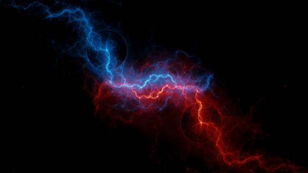 istock Fire and ice plasma lightning, abstract energy and electricity backgroundFire and ice plasma lightning, abstract energy and electricity background 1344967904
