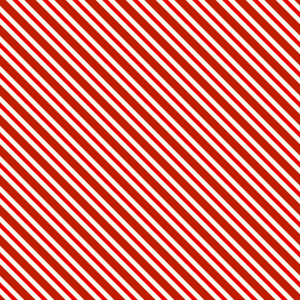 Seamless Christmas Stripe Pattern Vector diagonal stripe pattern. Carefully layered and grouped for easy editing. The illustration is designed to make a smooth seamless pattern if you duplicate it vertically and horizontally to cover more space. candy cane striped stock illustrations