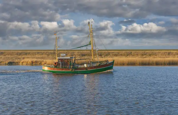 Shrimp Boat in Greetsiel,North Sea,East Frisia,lower Saxony,Germany