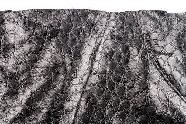 istock Piece of black artificial leather 1344973391