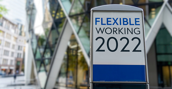 Flexible Working 2022 outside office building