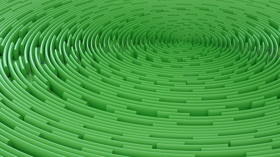 3d rendering of Abstract Circular Maze Labyrinth Background