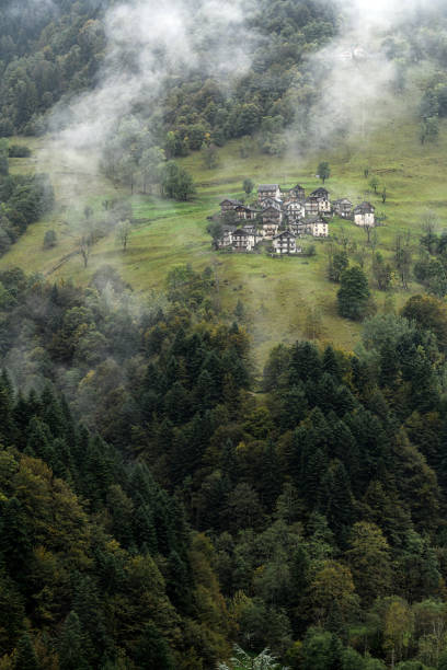 Maslana is an ancient rural village accessible only on foot. Valbondione, Bergamo, Italy.