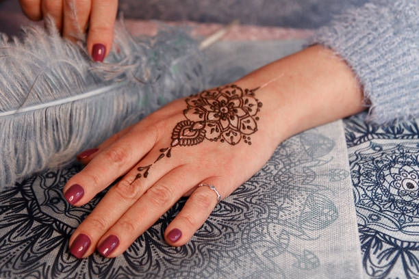 istock Mehendi Hands. Mehendi tattoo. 1344991062