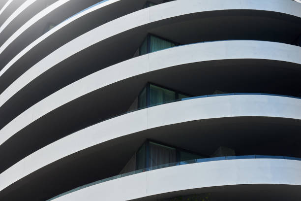 istock Abstract image of a modern building with rounded edges 1344996106