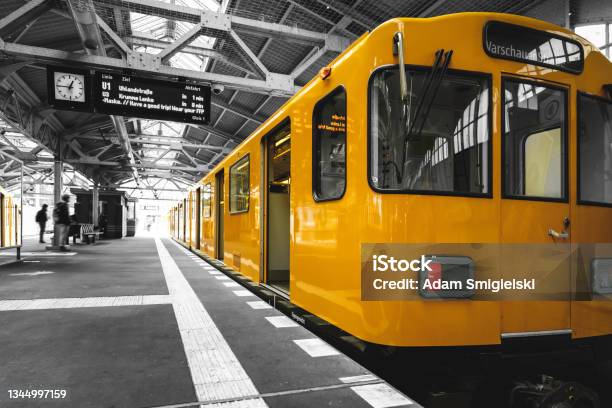 Old Train Stations In Berlin Stock Photo - Download Image Now - Subway, Train - Vehicle, Yellow
