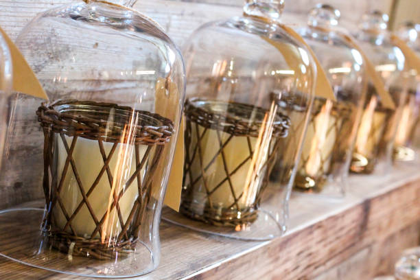 istock Vintage Candles in Glass Jars 1345003673