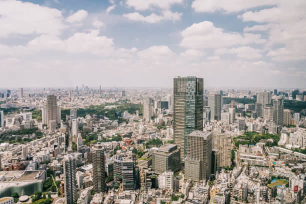 tokyo urban skyline - roppongi imagens e fotografias de stock