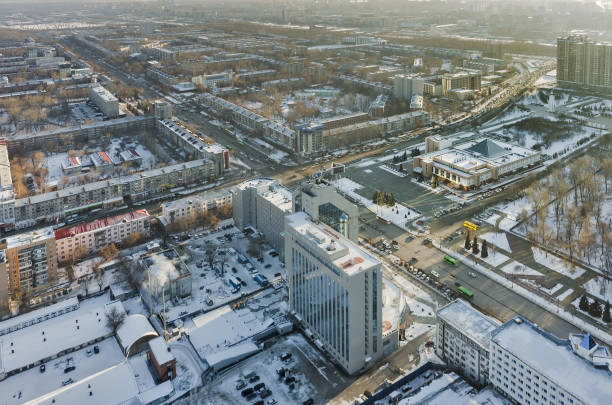 istock Aerial view on Memory square in Tyumen. Russia 1345006174