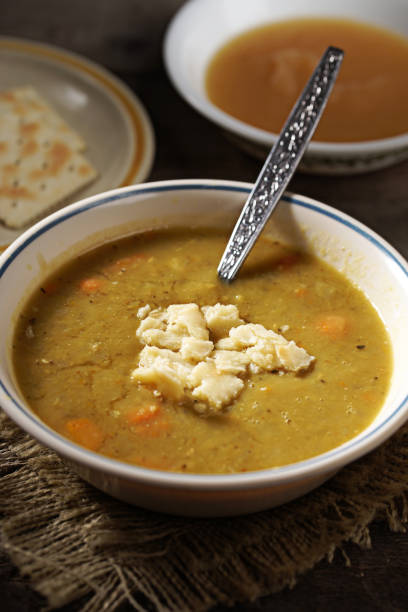 istock Split Pea Soup on Dark and Moody Background 1345008385