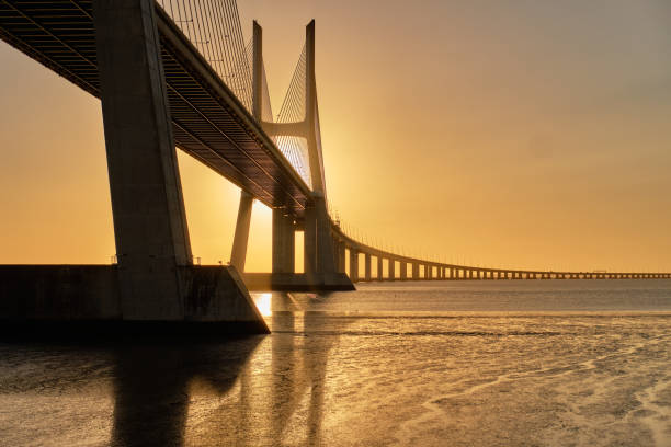 istock Vasco da Gama Bridge at sunrise 1345009371