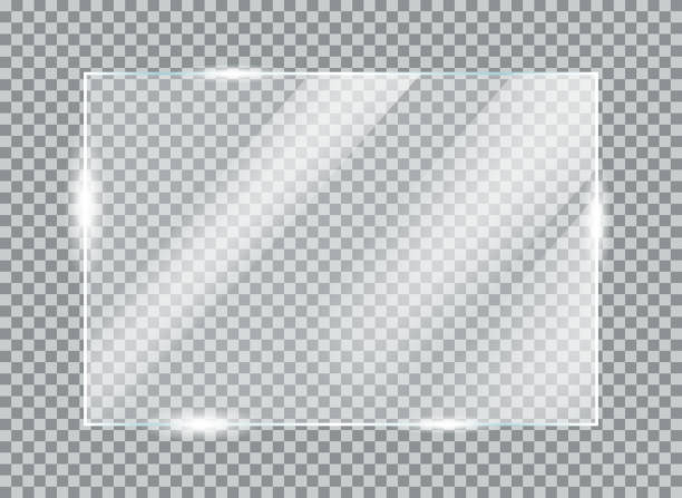 реалистичная концепция стеклянной пластины - отражение stock illustrations
