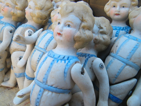 Baby dolls in a flea market