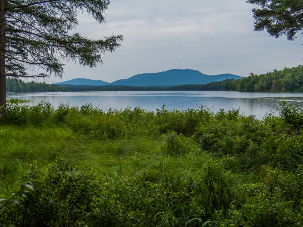 istock Lake and mountains in cloudy day (Debar View Duane NY) 1345012198